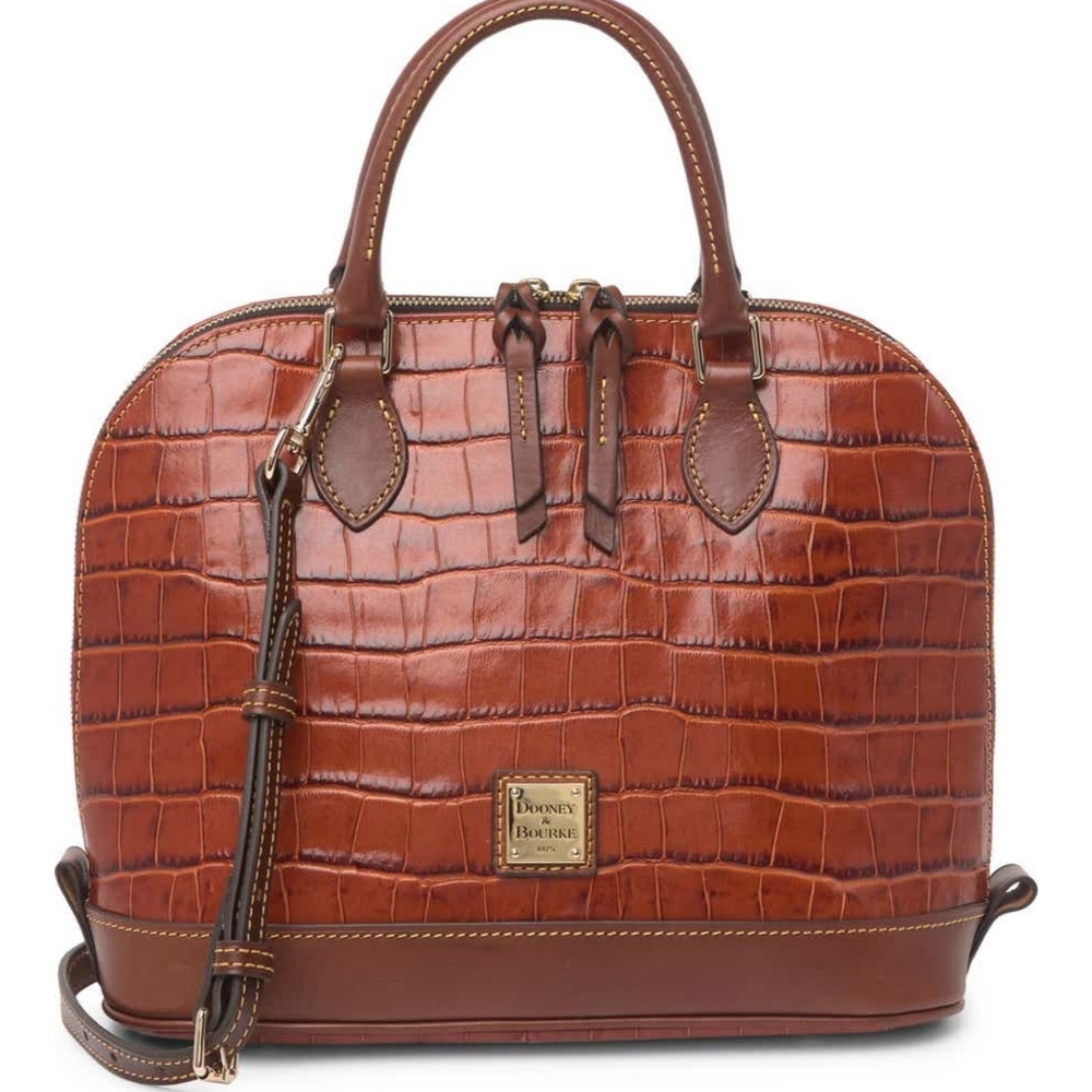 Dooney & Bourke Snake Print Leather Satchel Bag